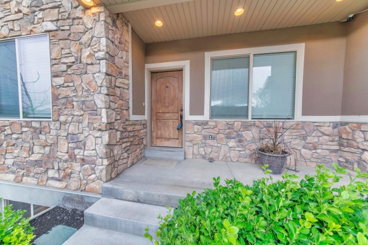 Stone siding on residential home
